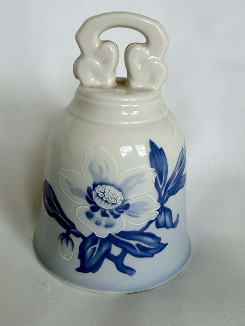 Bing & Grondahl for The Danbury Mint Blue Floral Porcelain Bell Denmark